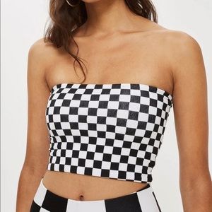 BLACK & WHITE / CHECKER TUBE TOP